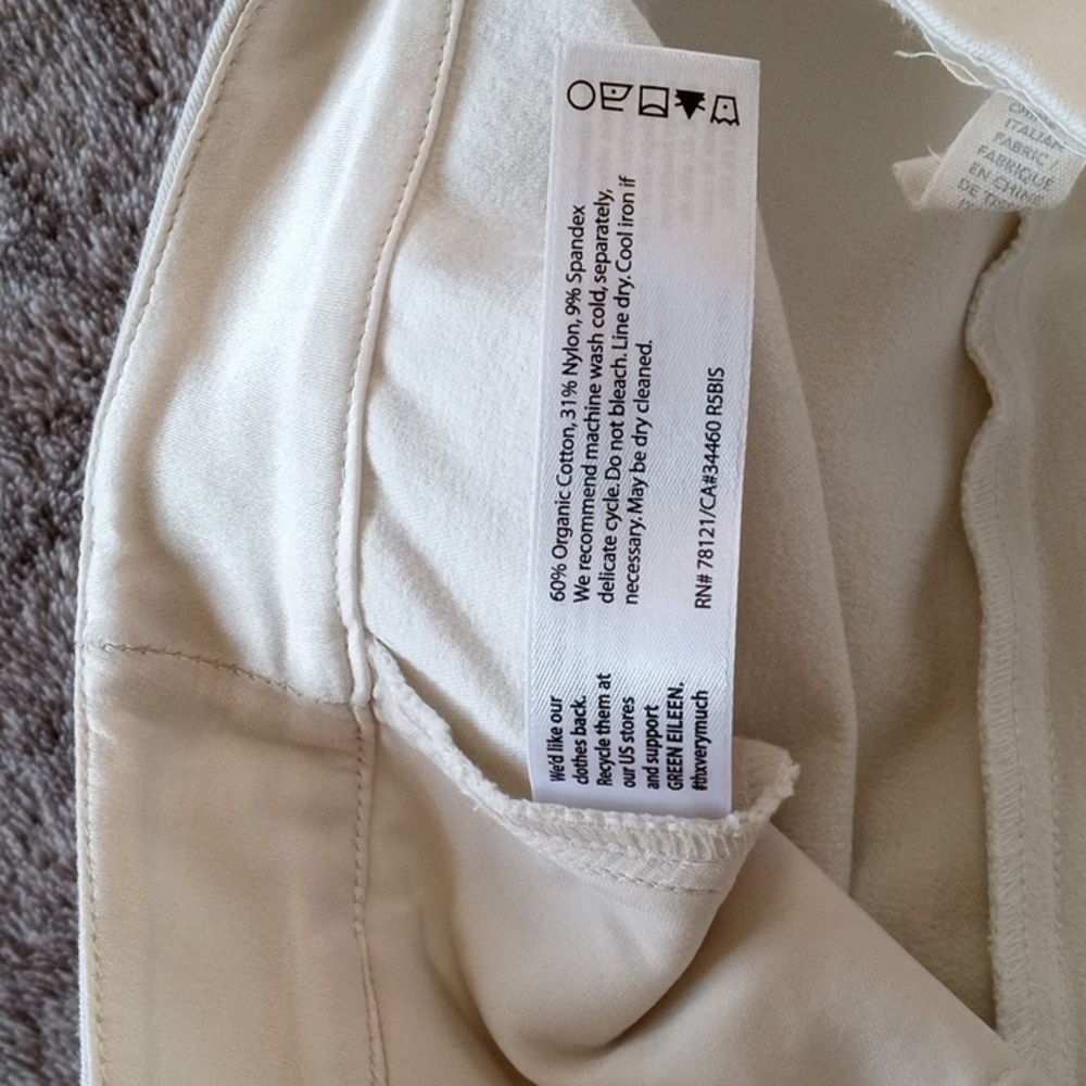 Eileen Fisher Bistretch Twill slim fit pants in Bone - Picture 9 of 10